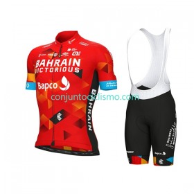 Conjunto Maillot + Culotte Corto con tirantes Team Bahrain Victorious 2022 N001